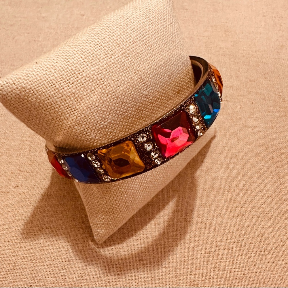 Chamak By Priya | Bracelet | Multicolored Faceted Stones with Crystals